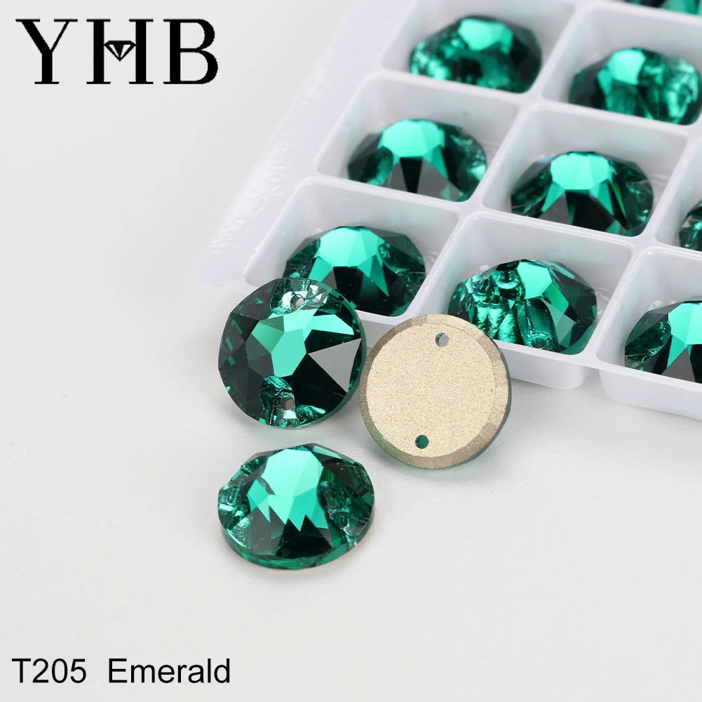 YHB XIRIUS AB Moonlight Glass Crystal — Flatback Sew-On Rhinestones for Garments, Clothes & Bags