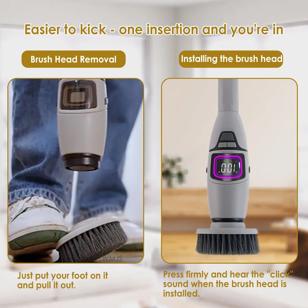 10 in 1 Electric Cleaning Brush – Multifunctional Bathroom & Toilet Brush with Voice Announcement