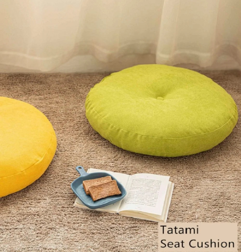 Solid Color Floor Seat Pillow – Round Meditation & Yoga Cushion for Sofa, Bed, Car Seat, and Pouf Mat