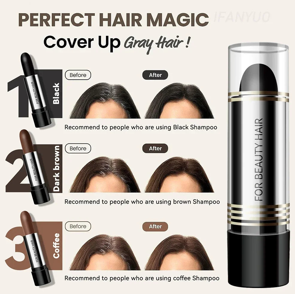 Black & Brown Hair Dye Pen – Temporary One-Time Hair Coloring Stick, Covers Grey & White Hair, Styling & Makeup Tool