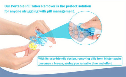 Portable Pill Taker & Remover with Medicine Box – Tablets & Pills Assistance Tool, New Design Pill Dispenser for Household Use