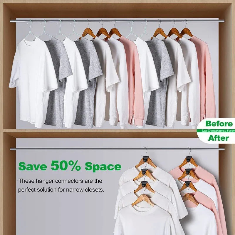 12pcs Closet Hangers Connector - Triangle Closet Extender Clips for Wardrobe Clothes Coat - Organizer Hanger Space Saving Hook