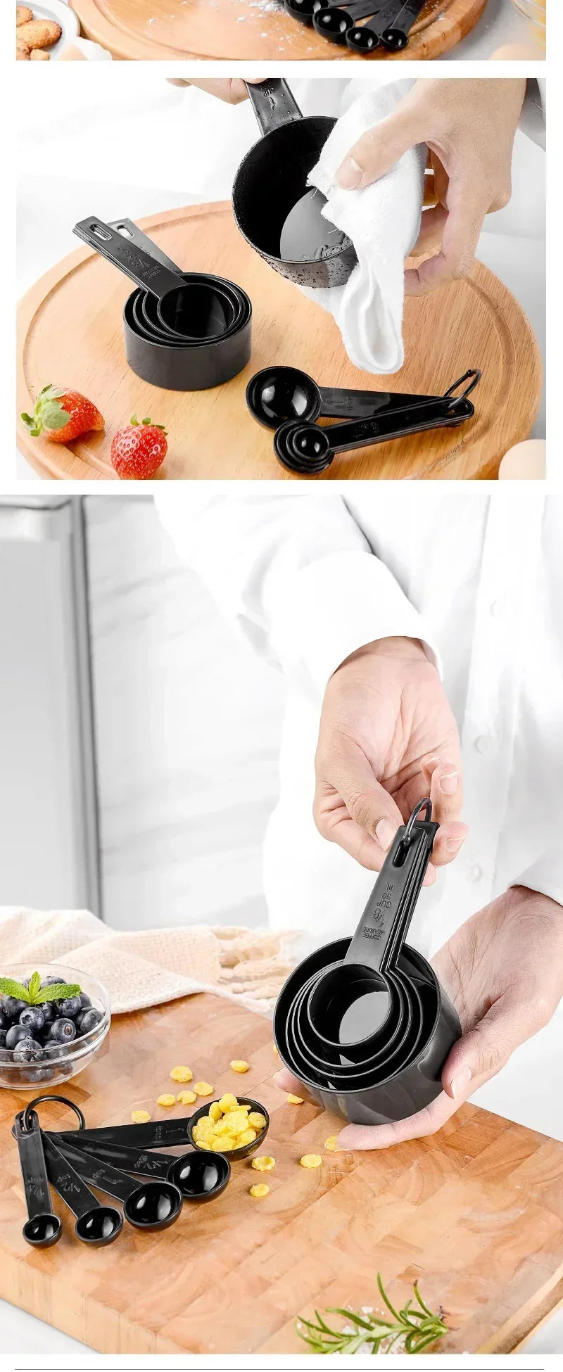 10PCS Measuring Spoons & Cups Set – Multipurpose Kitchen Cooking, Baking Tools for Cake, Flour & Food, Home Accessories