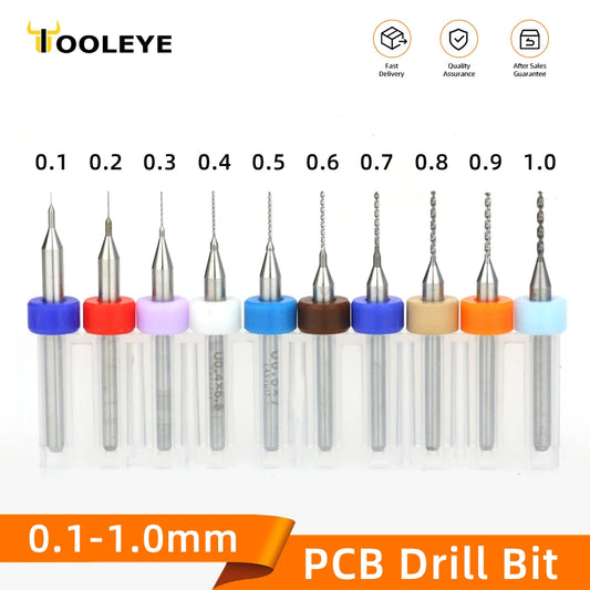 0.1–1.0mm Micro Carbide PCB Drill Bit Set – Tungsten Steel Bits for CNC, Wood & Circuit Board Precision Drilling