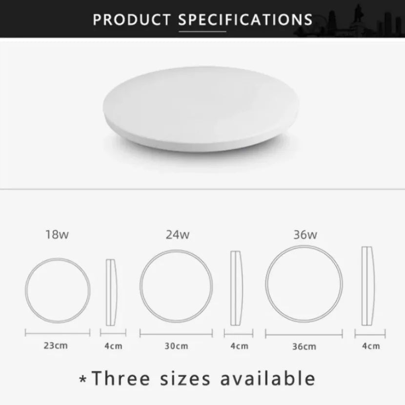 LED Ceiling Light 220V - Waterproof, Dustproof Indoor Lighting Fixture for Bedroom, Bathroom, Dining Room, Kitchen
