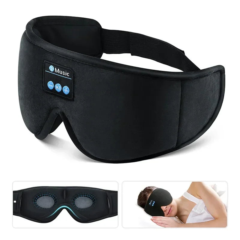 3D Eye Mask Bluetooth Sleep Headphones – Wireless Music Play with HD Speakers, Air Travel & Sleep Mask, Bluetooth 5.0