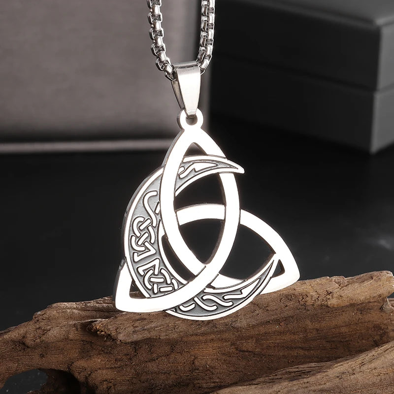 Witch Knot Cuff Bracelet - Stainless Steel Pagan Magic Knot Good Luck Amulet Celtic Knot Jewelry
