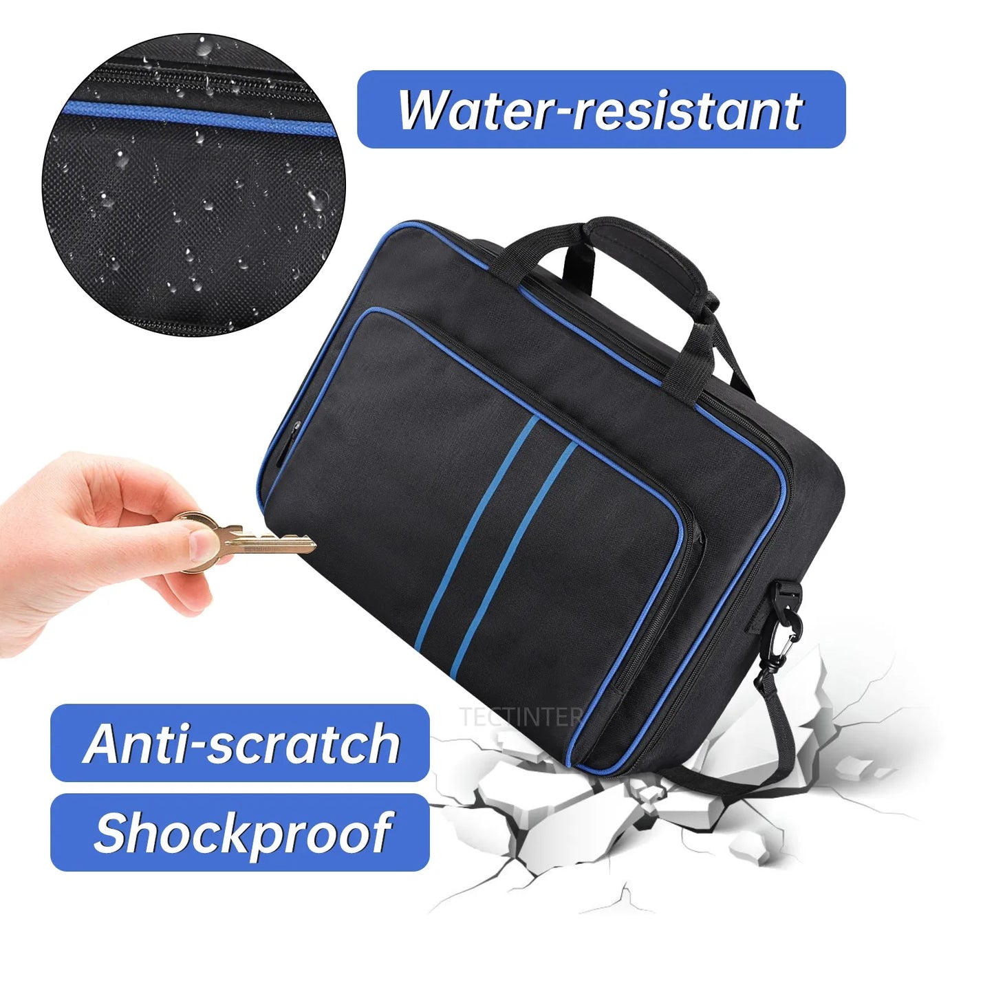 PS5 Travel Carrying Case - Protective Shoulder Storage Bag for Sony PlayStation 5, Large Canvas Handbag