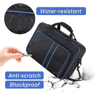 PS5 Travel Carrying Case - Protective Shoulder Storage Bag for Sony PlayStation 5, Large Canvas Handbag