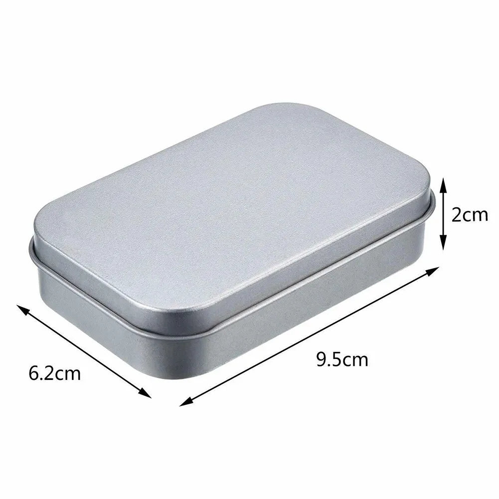 6PCS Mini Metal Storage Boxes — Tin-Plated Slide Cover for Jewelry, Pills, Cosmetics, and Portable Organizer