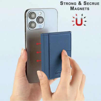 MagSafe Magnetic Leather Card Holder - Slim Phone Wallet Case with Flip Card Slot & Stand
