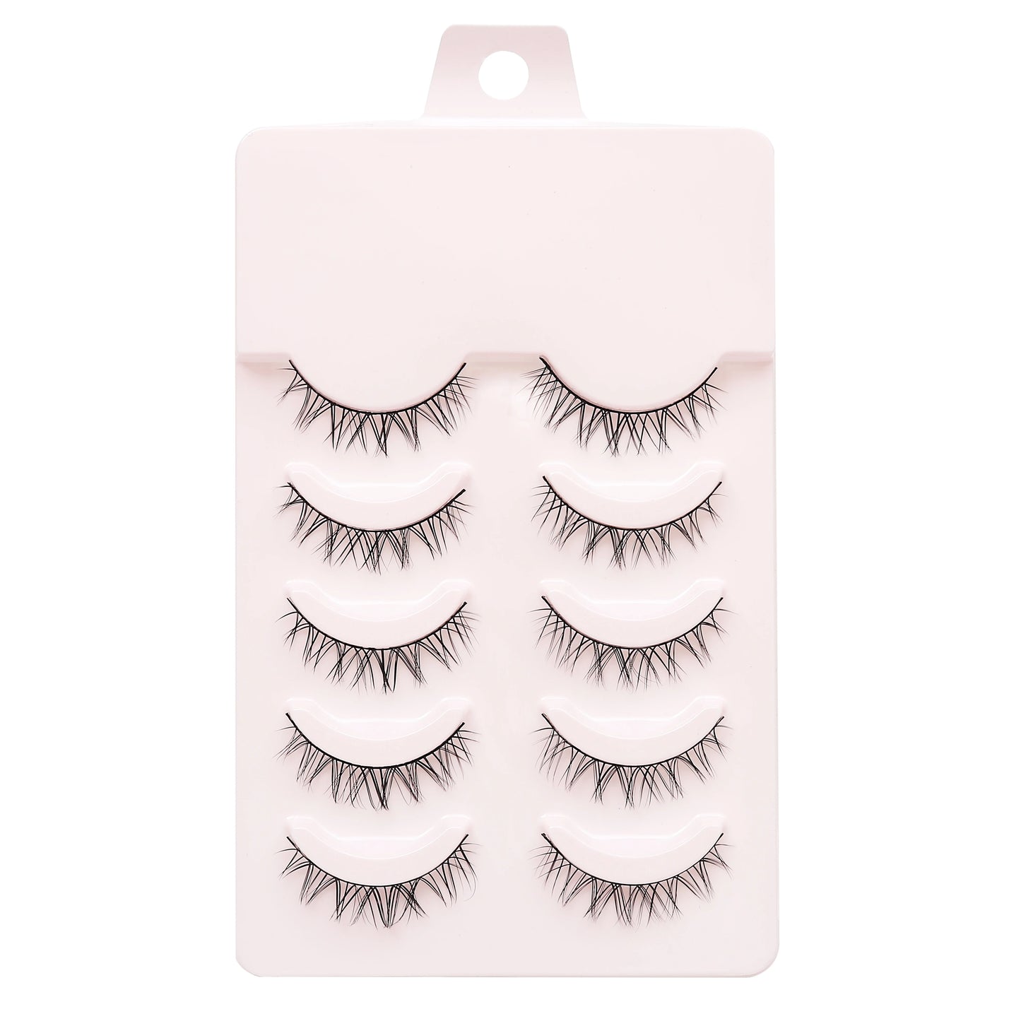 5 Pairs Manga Style Cosplay False Eyelashes – Soft Natural Short Mink Strip Lashes with Clear Band