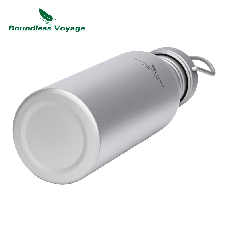 Wide Mouth Titanium Water Bottle - Reusable Sports Drinking Bottle for Camping, Hiking, Climbing, Running & Travel