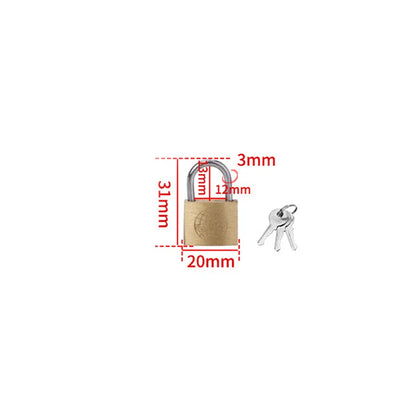 Copper Padlock Small Locks – Luggage, Case, Locker Security with 3 Keys (20mm-50mm) for Home & Hardware Use