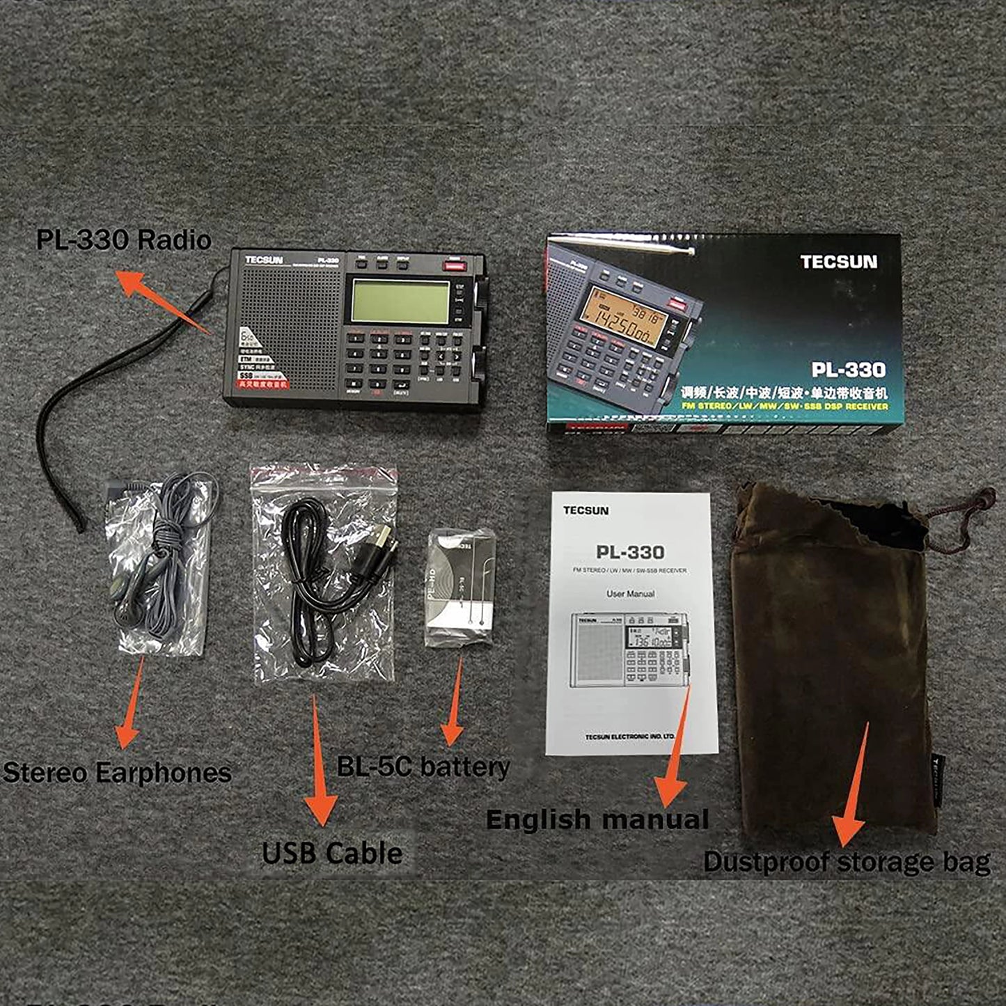 Tecsun PL-330 Full-Band Radio – FM/MW/SW/LW SSB DSP High Sensitivity Portable Multi-functional Receiver