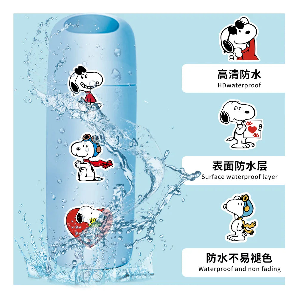 100PCS Snoopy Cartoon Stickers - Cute Anime Decals for Phones, Laptops, Notebooks, Suitcases & Fridges