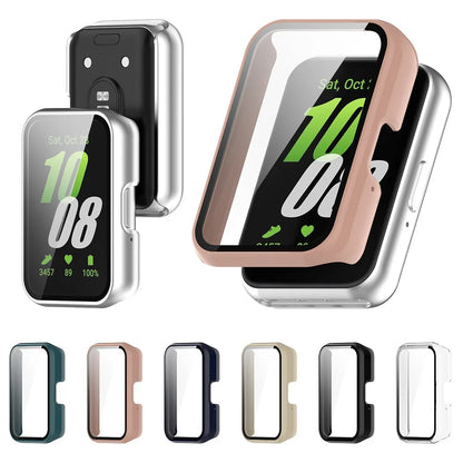 Protective Watch Case for Samsung Galaxy Fit 3 SM-R390 – PC Cover with Tempered Glass, Anti-Fall & Anti-Scratch