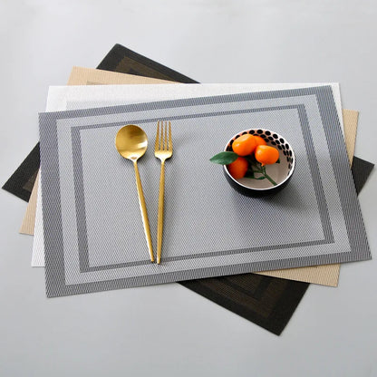4/6Pcs Table Mat Set | Non-Slip Bowl Pad Coaster Set | Washable PVC Dining Table Placemats | Modern Home Decoration Accessories
