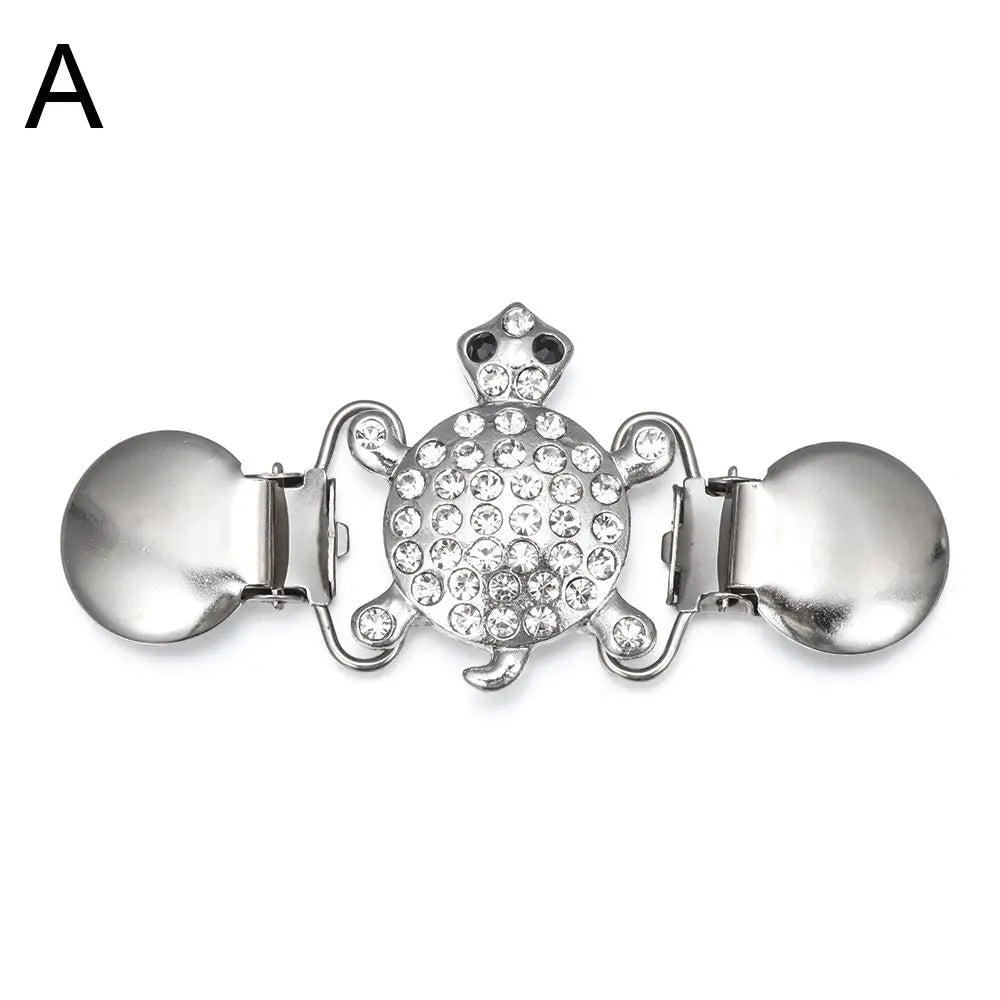 Retro Rhinestone Sweater Shawl Clasp - Antique Flower Duck Mouth Clothing Pin For Cardigans And Shirts