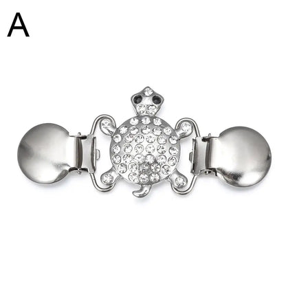 Retro Rhinestone Sweater Shawl Clasp - Antique Flower Duck Mouth Clothing Pin For Cardigans And Shirts