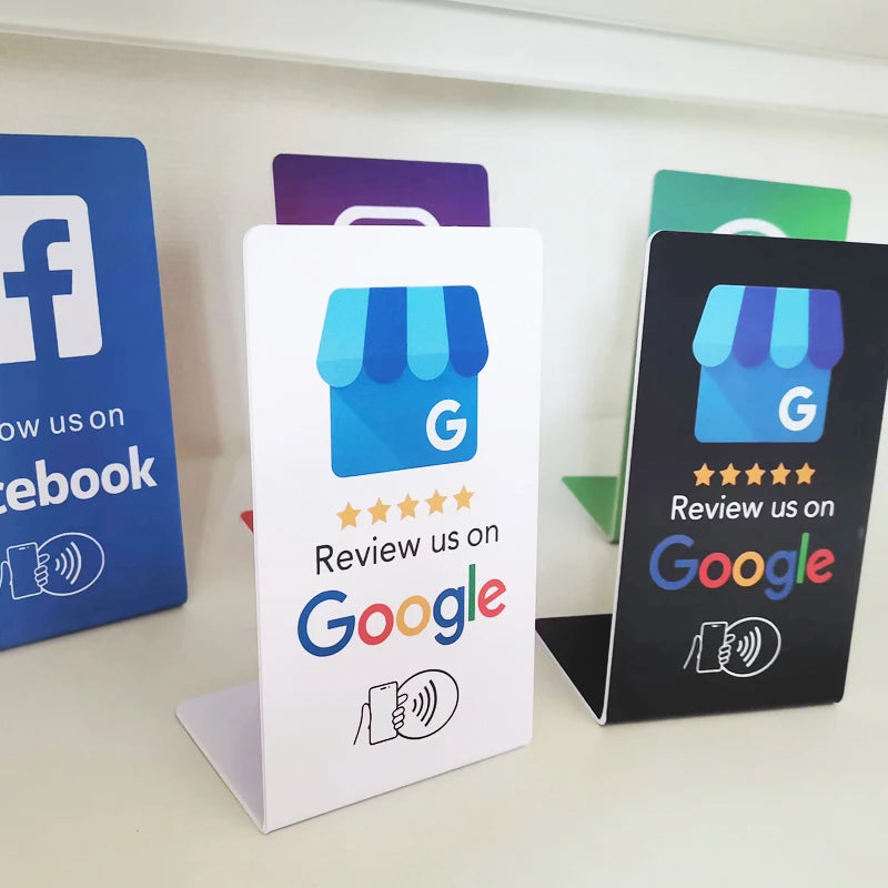 Instagram NFC Stand Display – Social Media APP Review Card for Google, Facebook & WhatsApp