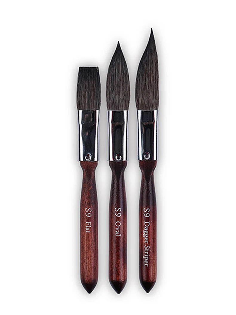 Artsecret Mini Dagger Oval Flat Squirrel Hair Brushes Set – Professional Watercolor Painting Tools