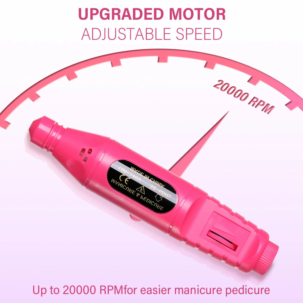 LINMANDA 6-in-1 Electric Nail Drill Kit – Portable Manicure Machine for Nail Filing, Polishing & Removal Tools