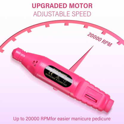 LINMANDA 6-in-1 Electric Nail Drill Kit – Portable Manicure Machine for Nail Filing, Polishing & Removal Tools