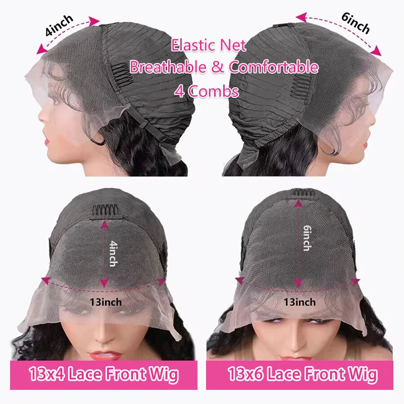 Straight Lace Front Wig – Brazilian Virgin Human Hair with Transparent Lace Frontal for Women