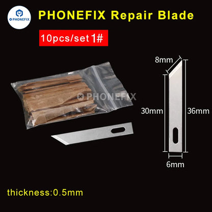 10pcs Precision Scalpel Knife Blades – #4A #11 #18 Non-Slip Metal Craft Replacement for Engraving, PCB Repair, DIY Tools