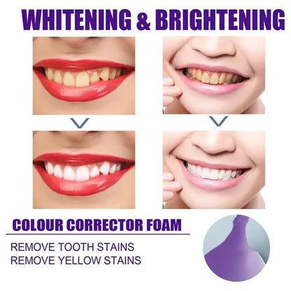50ML V34 Purple Whitening Toothpaste – Brighten Teeth, Remove Stains & Foam Cleaning for Oral Care