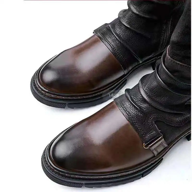 Men’s Medieval PU Leather Ankle Boots - Retro Victorian Renaissance Cosplay Shoes