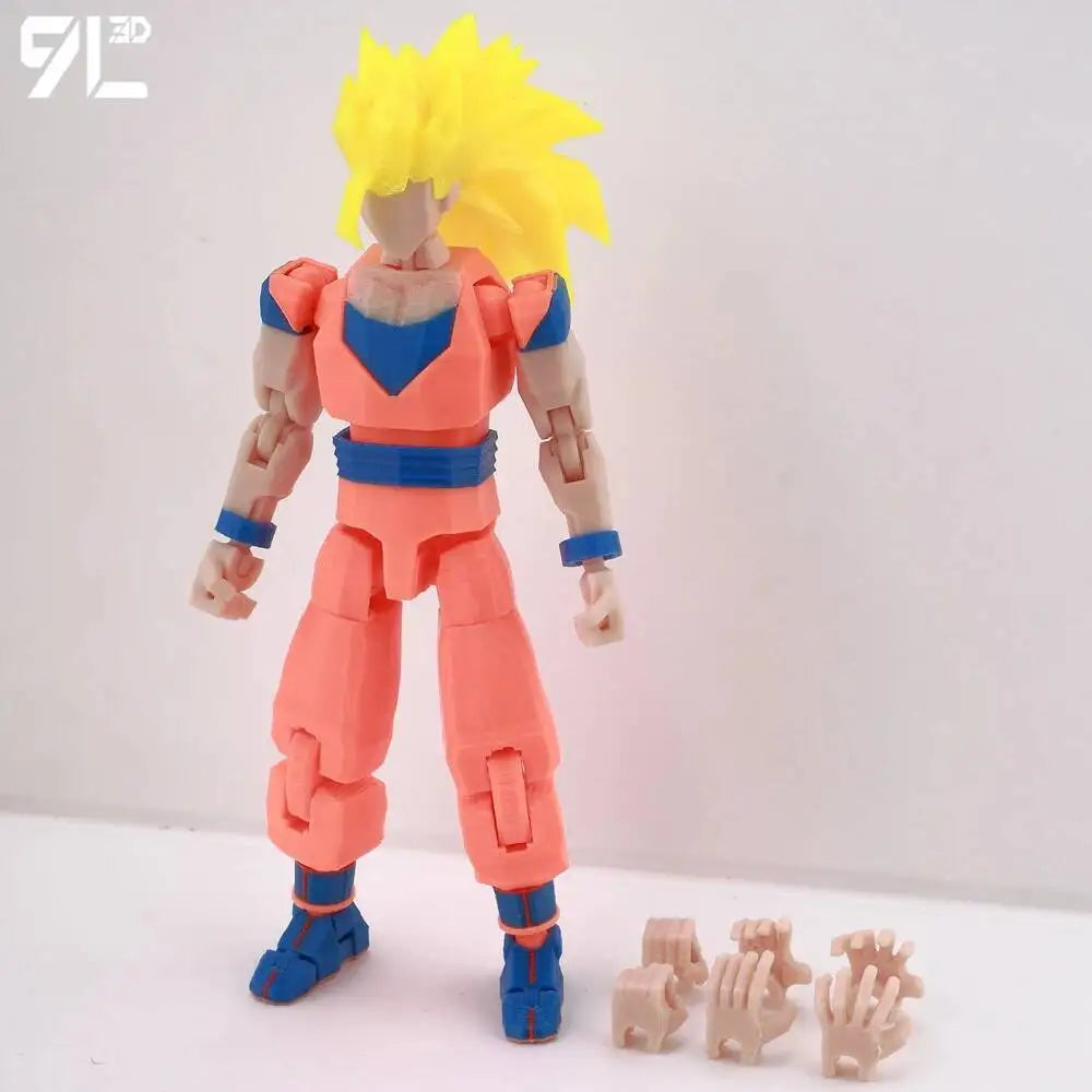 9L3D Articulated Lucky13 & Dummy13 Action Figure - Dragon Ball Goku, Vegeta & Beerus Anime Collectible Toy for Boys