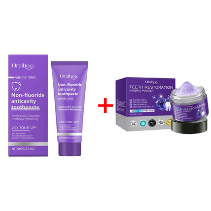 Purple Teeth Whitening Mineral Powder – Teeth Restoration, Stain Removal & Fresh Breath Oral Cleanser