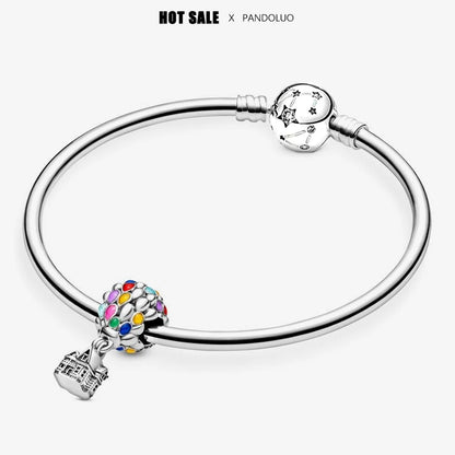 Disney Pixar Up House & Balloons Charm Beads - 925 Silver Pendant for Pandora Bracelet, Women's Jewelry Gift
