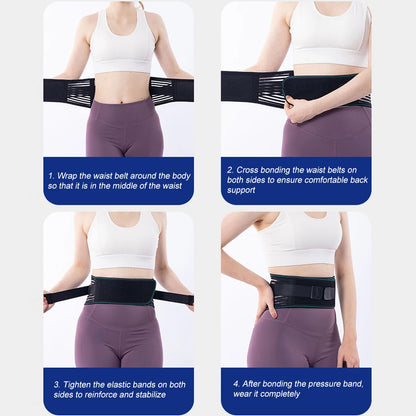 Adjustable Lower Back Brace for Pain Relief – Lumbar Support Belt for Sciatica, Breathable Design with 4 Steel Stays for Stability