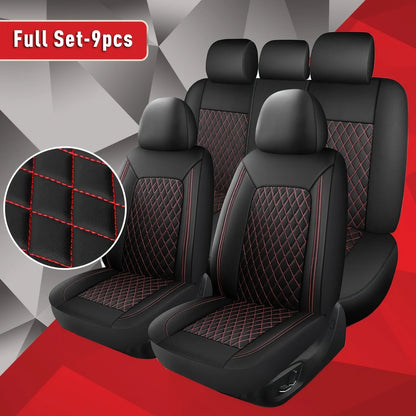 Universal PU Leather Driver Seat Cover - Single-Line Diamond Grid Car Seat Protector