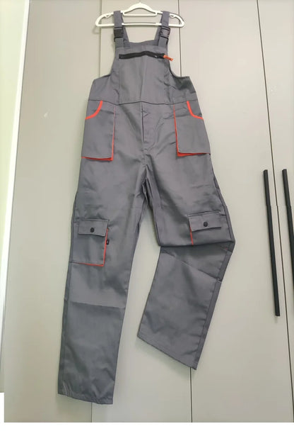 Unisex Work Overall Coverall – Men & Women Mechanic Jumpsuit with Fly Pockets for Workshop, Garage, Warehouse