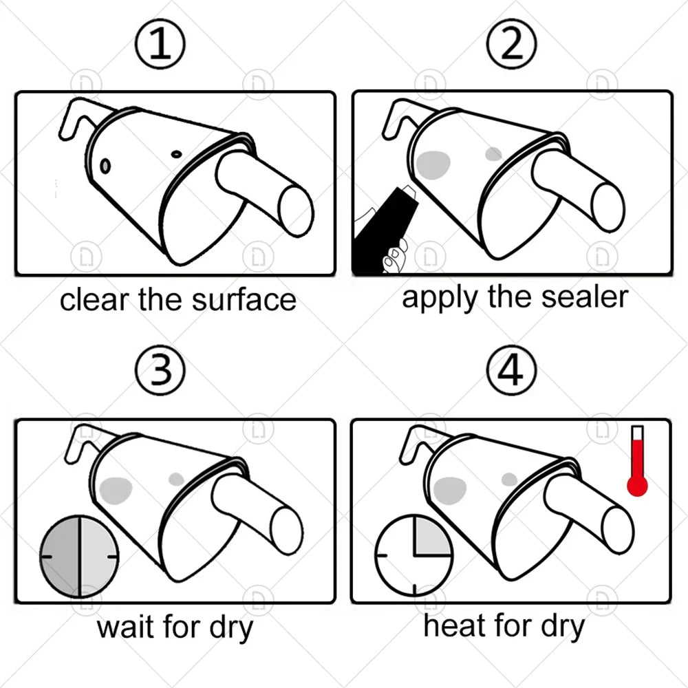 High-Temperature Sealant Paste Glue - Car Exhaust Pipe, Tailpipe, Muffler & Motorcycle Repair Tool for Automotive Metal