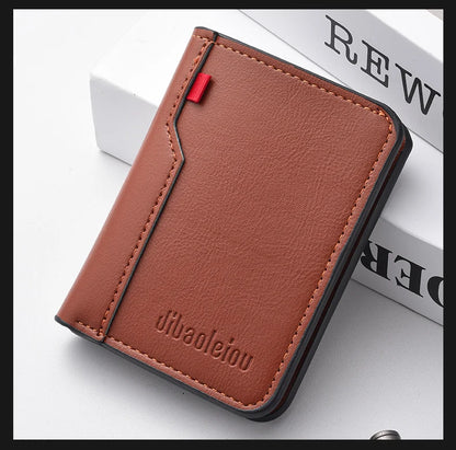 Ultra-Thin Mini PU Leather Credit Card Wallet – High-Quality Vertical Men’s Wallet Holder