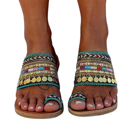 Stylish Women’s Bohemian Tassel Flip Flops – Trendy Knitted Sandals with Toe Ring Clip