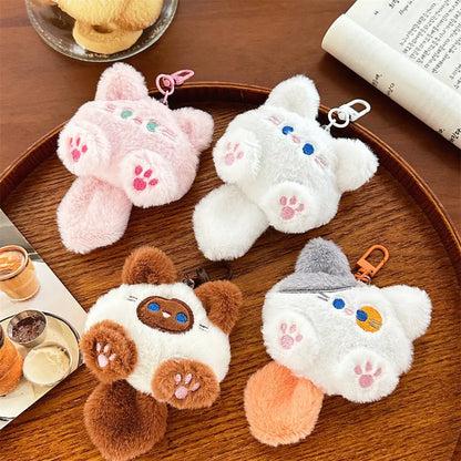 Cute Plush Cat Doll Keychain Pendant – Soft Backpack & Bag Charm Decorative Couple Gift Accessory for Girls