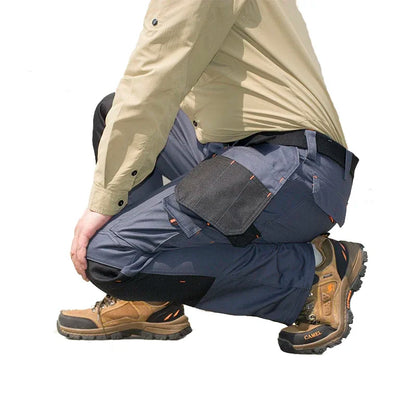 Men’s Safari Style Multi-Pocket Cargo Work Pants – Straight Fit Wear-Resistant Outdoor Tactical Trousers with Utility Pockets