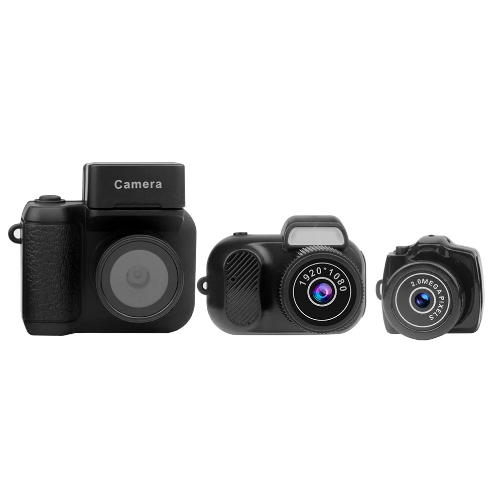Y4000 Monoreflex Mini Camera 1080P Portable Video Recorder with Flash Lamp, Battery Dock & LCD Screen