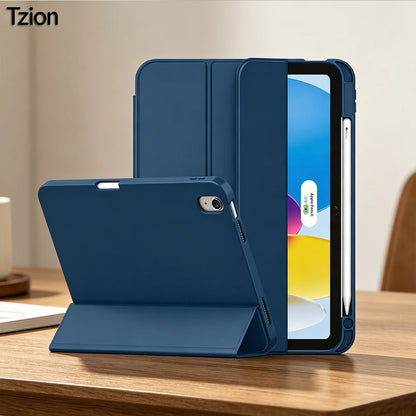 iPad A16 11th Gen Case - Slim Tri-Fold Stand Cover with Auto Sleep/Wake and Pencil Holder