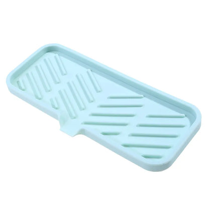 Silicone Kitchen Sink Mat & Tray – Soap Dispenser, Sponge Holder, Splash-Proof Drying & Counter Storage
