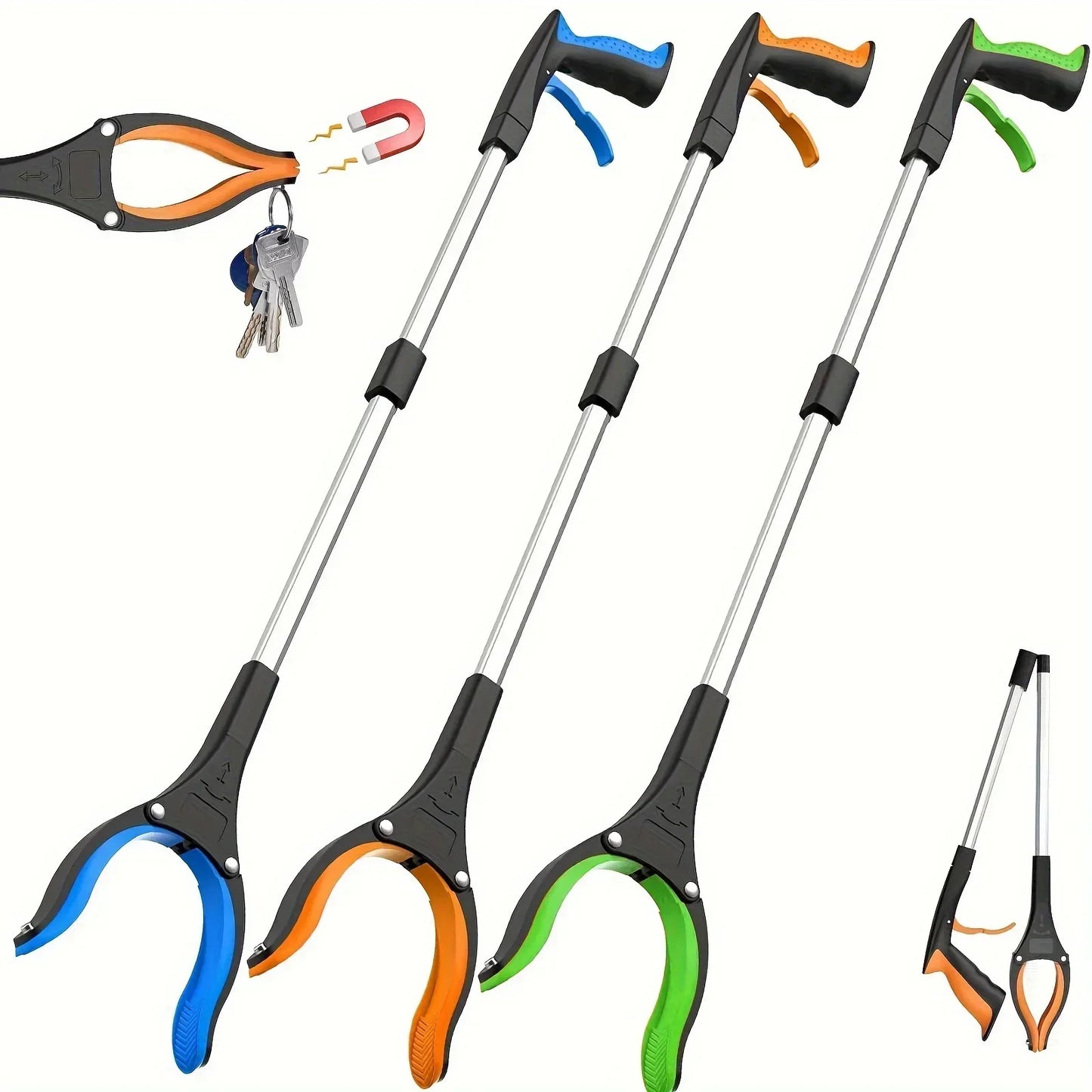 32-Inch Garbage Picker Gripper – Lightweight Heavy-Duty 360° Rotating Clip for Elderly, Grabbing Tool