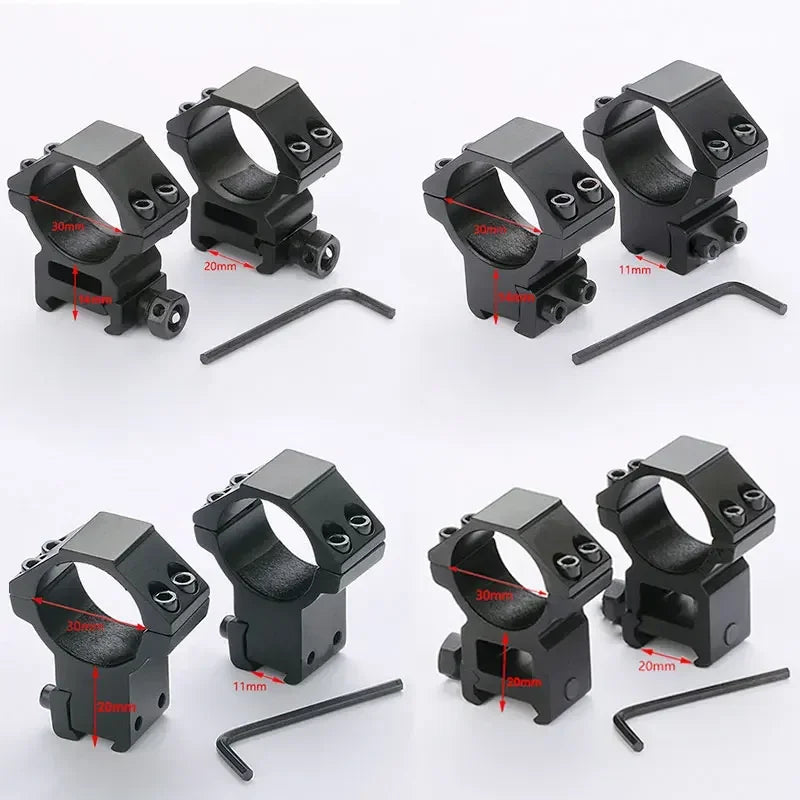Hunting Rifle Scope Mount Ring – 25.4mm/30mm Tactical Scope & Flashlight Holder for 11mm/20mm Picatinny Rail
