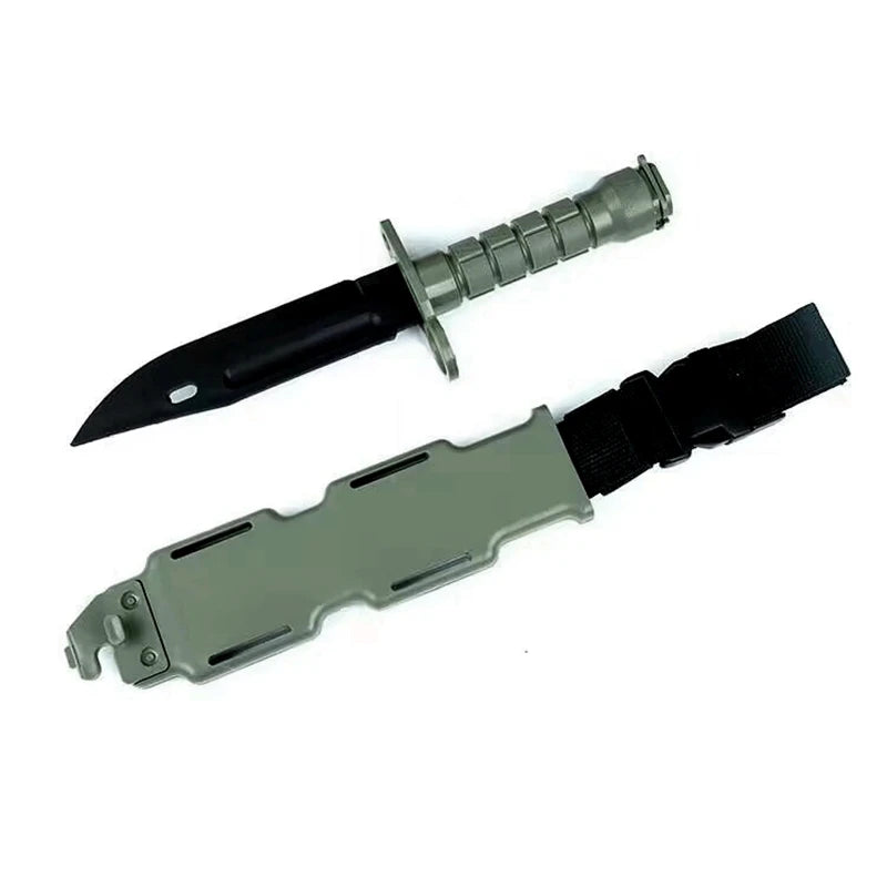 Rubber Training Knife with Sheath - Flexible Soft Plastic Dagger Prop for Halloween, Martial Arts & Costume Use