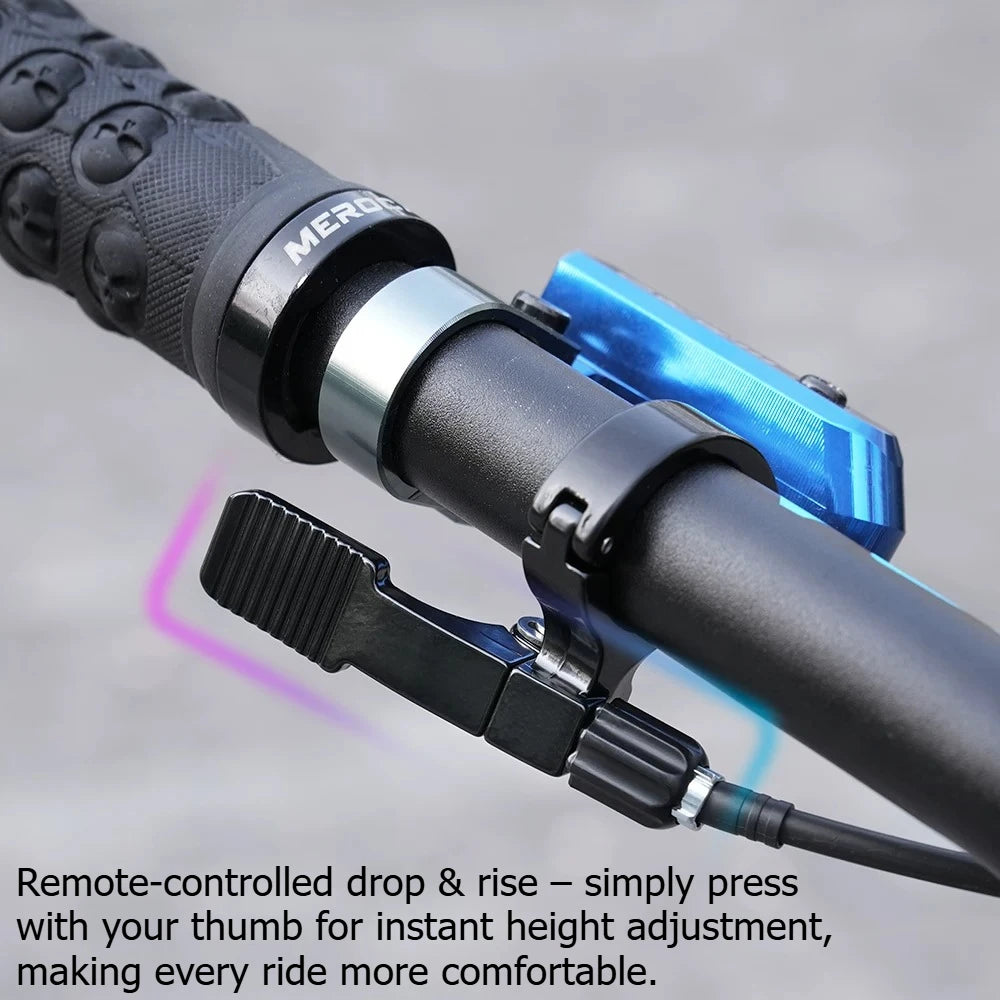 MEROCA Remote Dropper Seatpost - Internal Cable Routing Telescopic Seatpost for MTB, 27.2mm, 30.9mm & 31.6mm Options